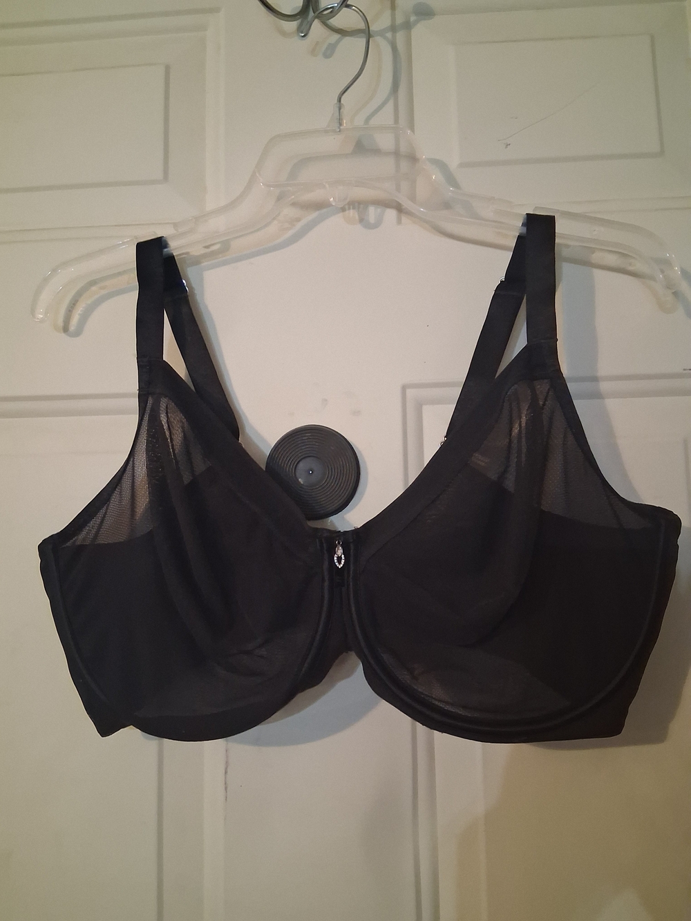 Curvy Couture Style 1311 Women's Underwire Bra Sheer Mesh Black 36I